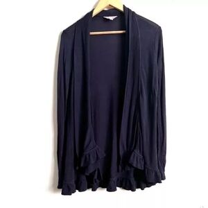 Lily Pulitzer Knit Cardigan navy blue cotton sweater size small Style 26537